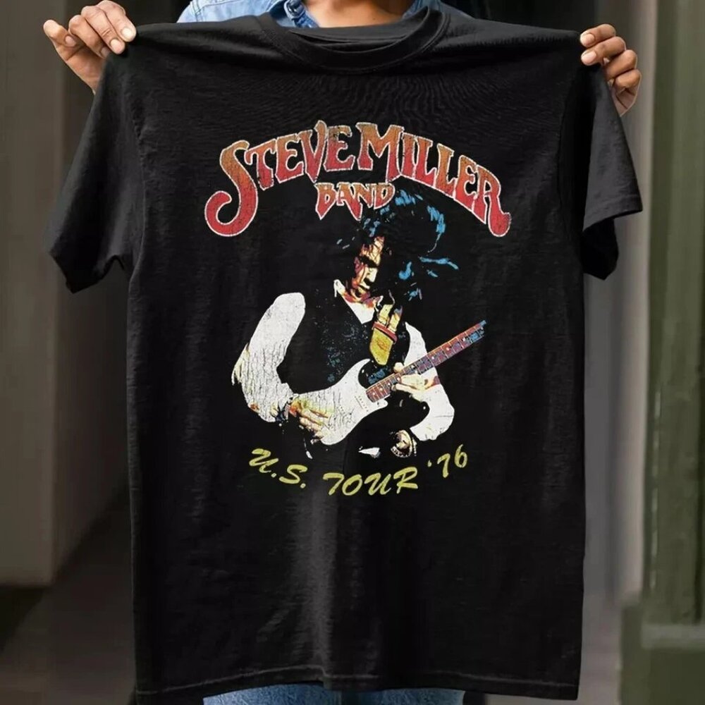 Steve Miller Band Tour 76 Graphic Band T-Shirt Vintage Rock Concert Tee